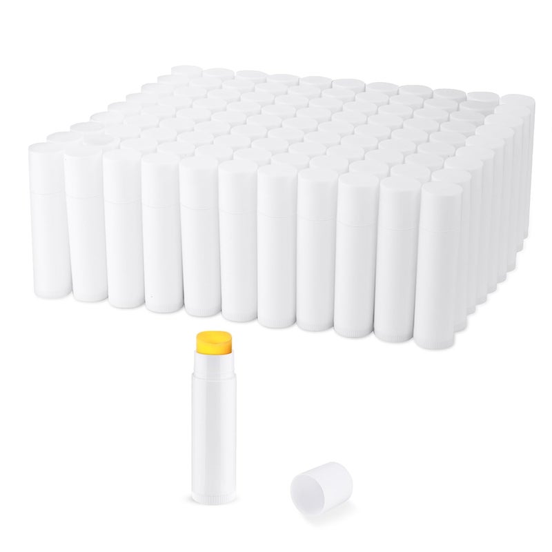 100 Pcs 55ml Bulk Empty Lip Balm Tubes Refillable Plastic Lip Gloss Container Travel Lipstick Tubes Holder For DIY Homemade Lip Balm white